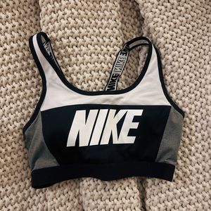 White Nike Colorblock Sports Bra